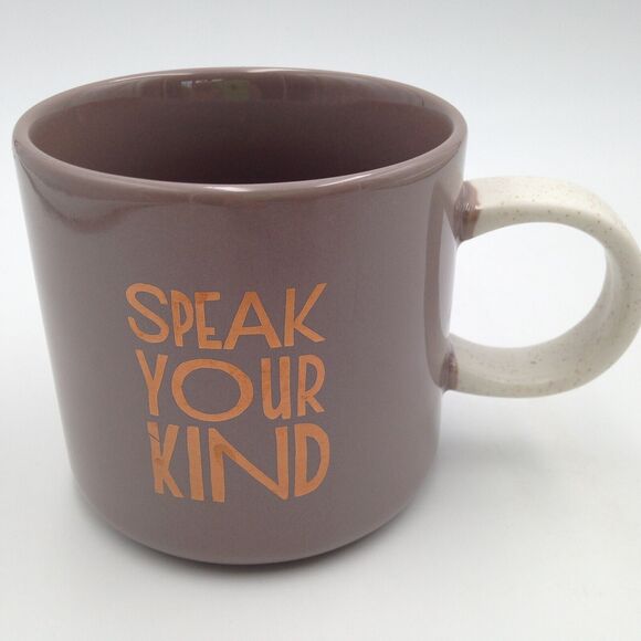 Starbucks Speak Your Kind Coffee Mug Cup 12 oz Gold Letters 2017 - Picture 1 of 8